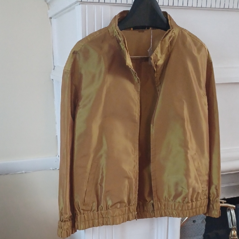 St. John Size S Women's Iridescent Lightweight Bomber Jacket